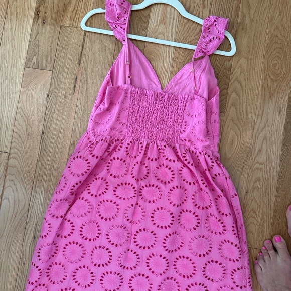 EUC Vineyard Vines Pink Eyelet Maxi Dress - Picture 3 of 8